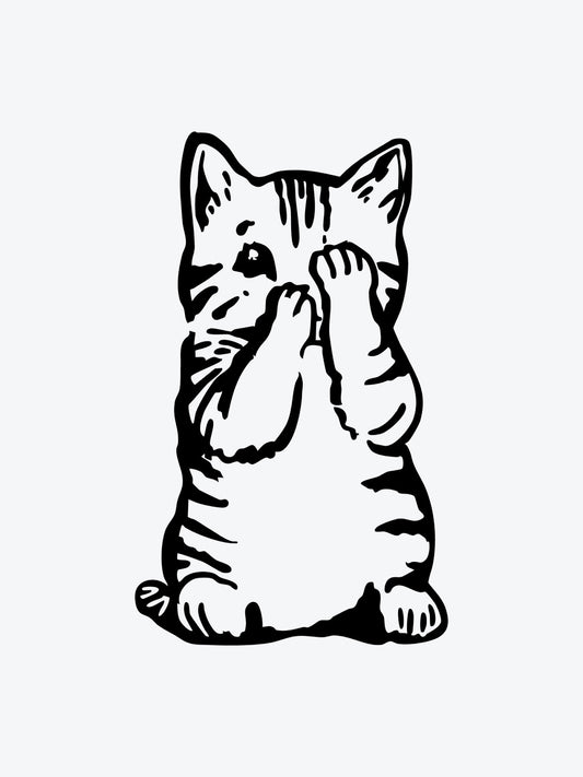 Shy Cat temporary tattoo