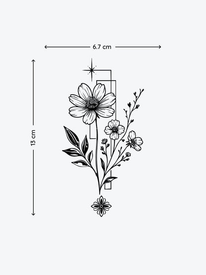 Gentle Flowers temporary tattoo