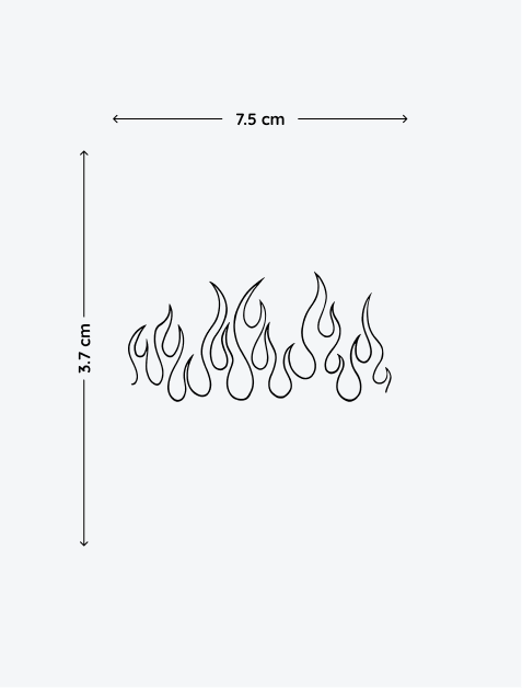 Flames temporary tattoo