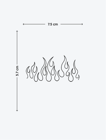 Flames temporary tattoo