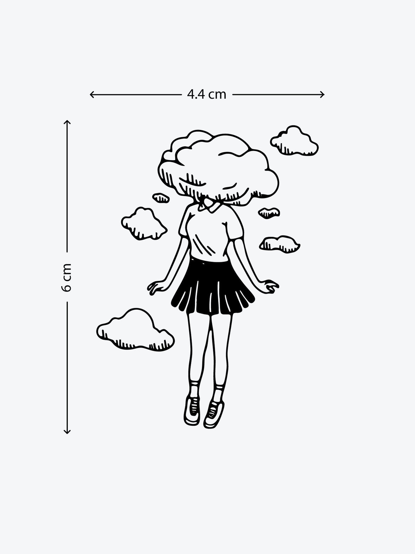 Girl Head in the Clouds temporary tattoo