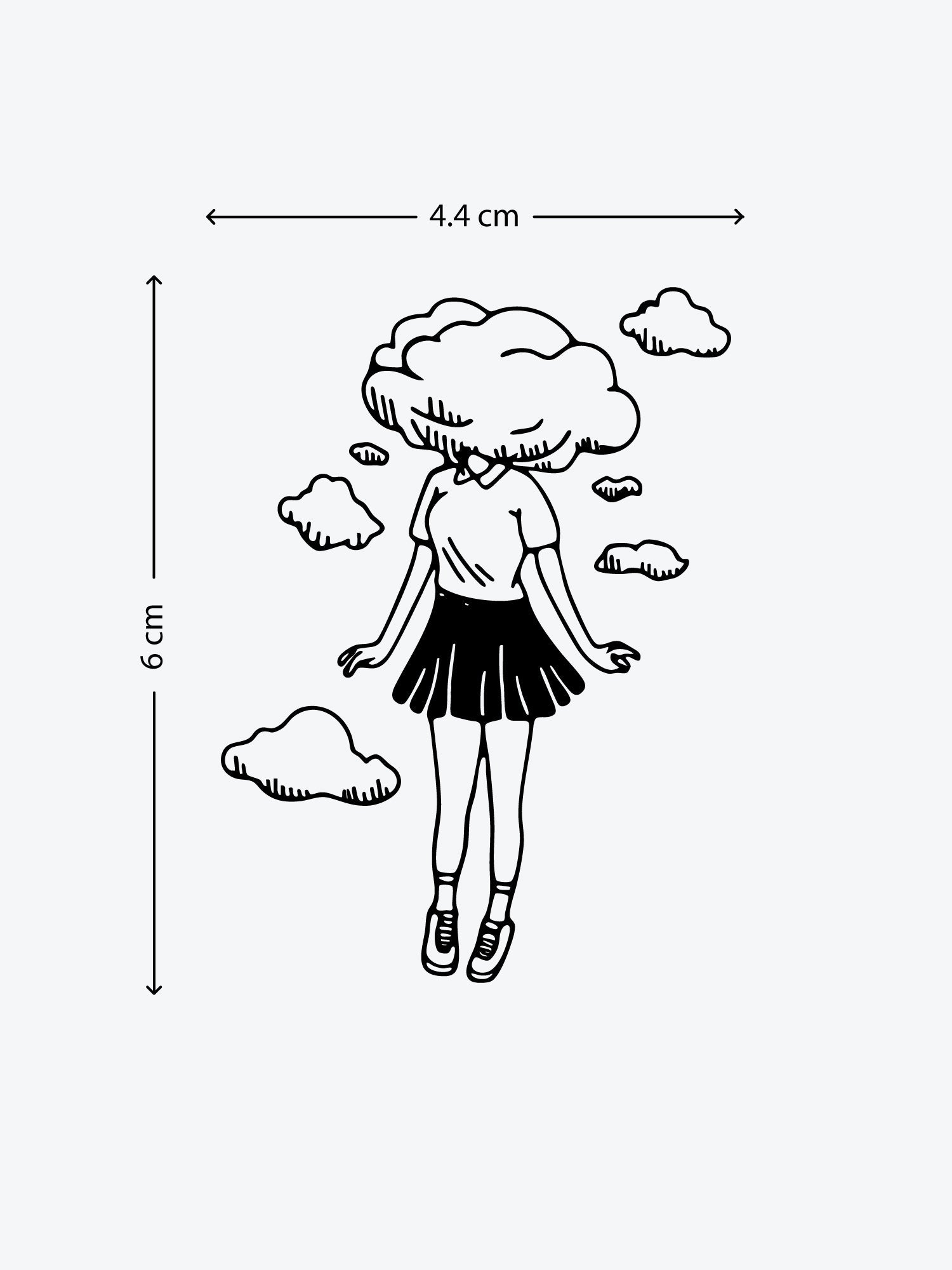 Girl Head in the Clouds temporary tattoo