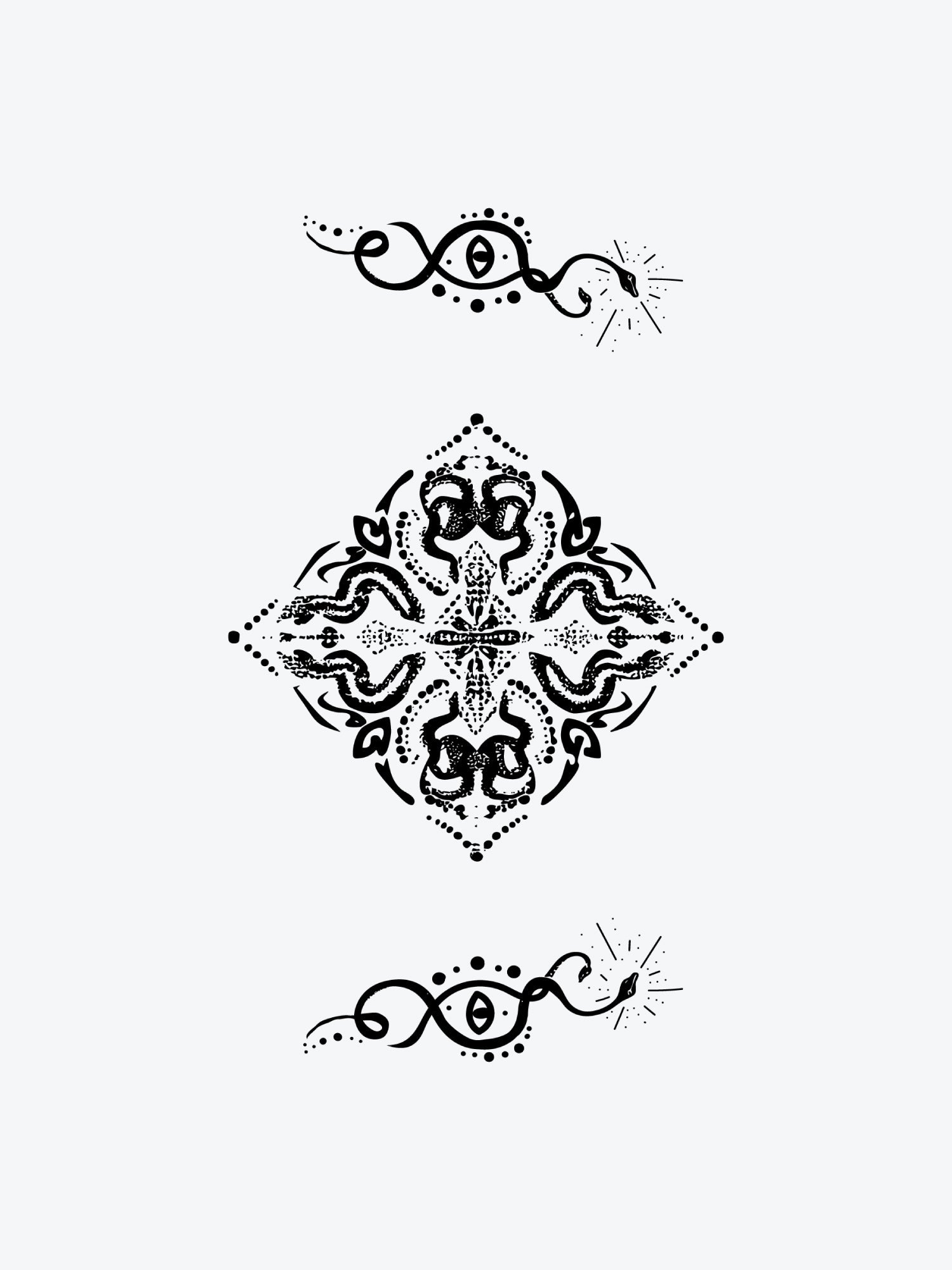 Snake Ornamental temporary tattoo