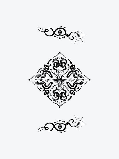 Snake Ornamental temporary tattoo