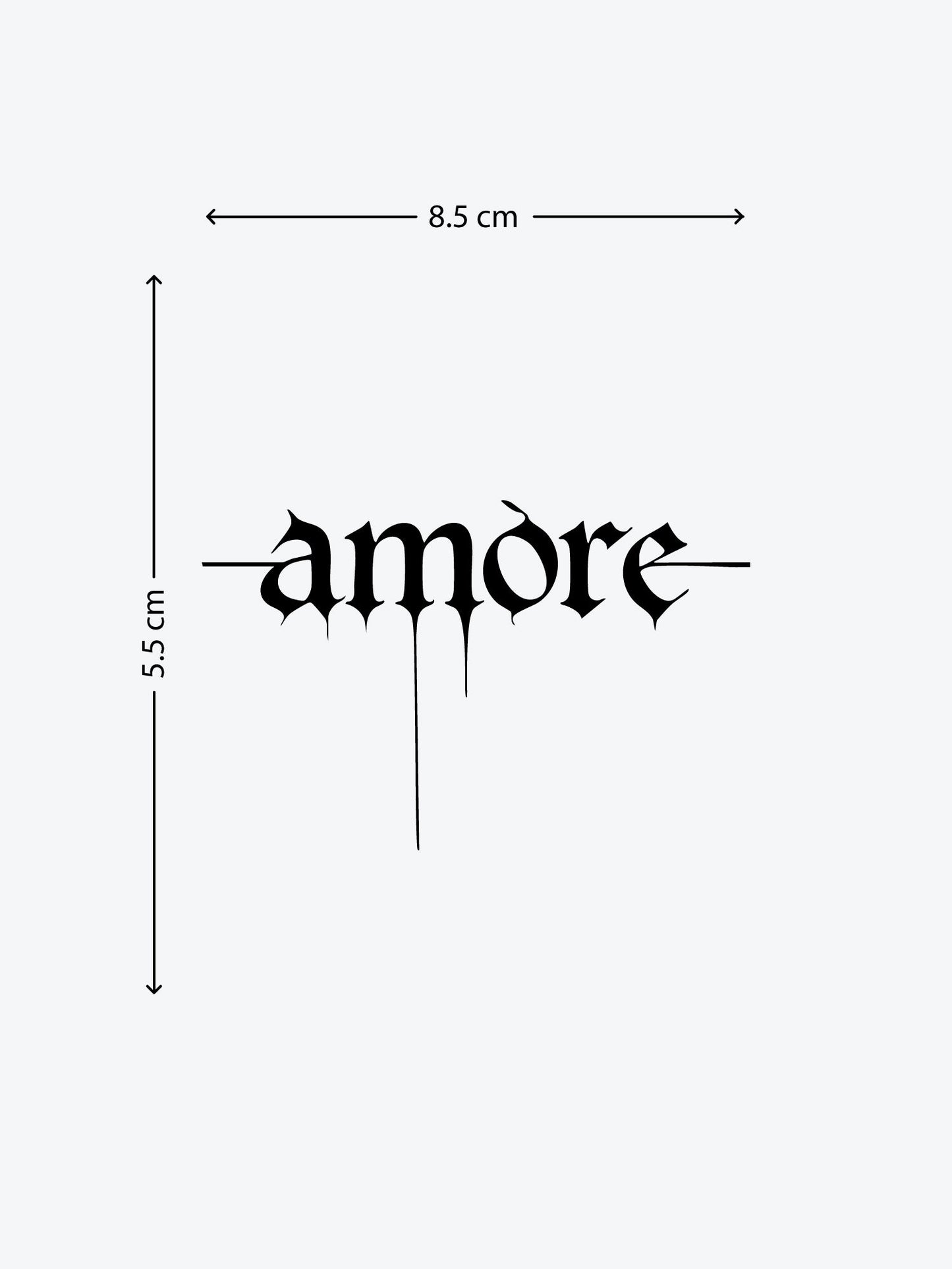Amore temporary tattoo