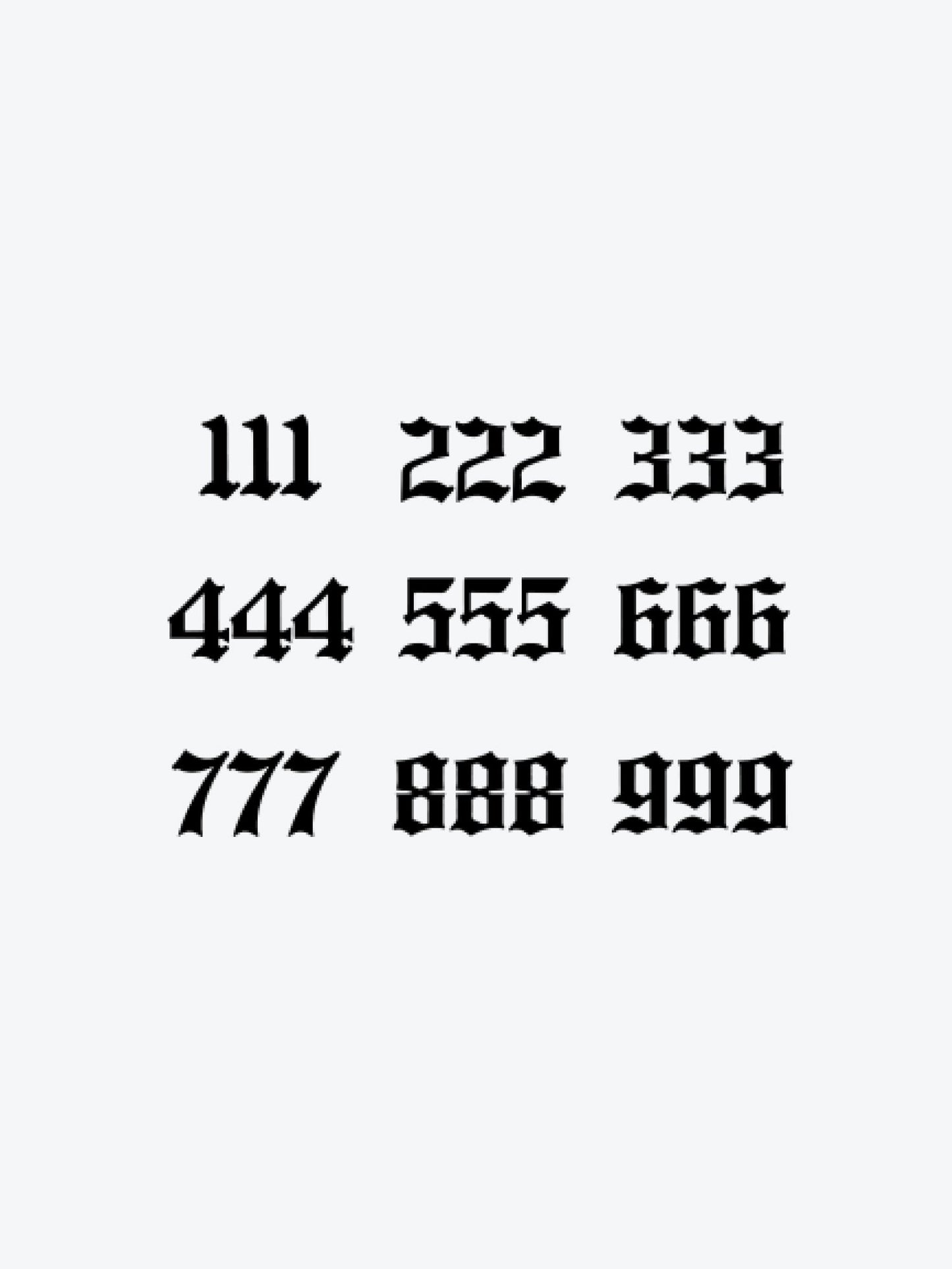 Angel Number Modern temporary tattoo