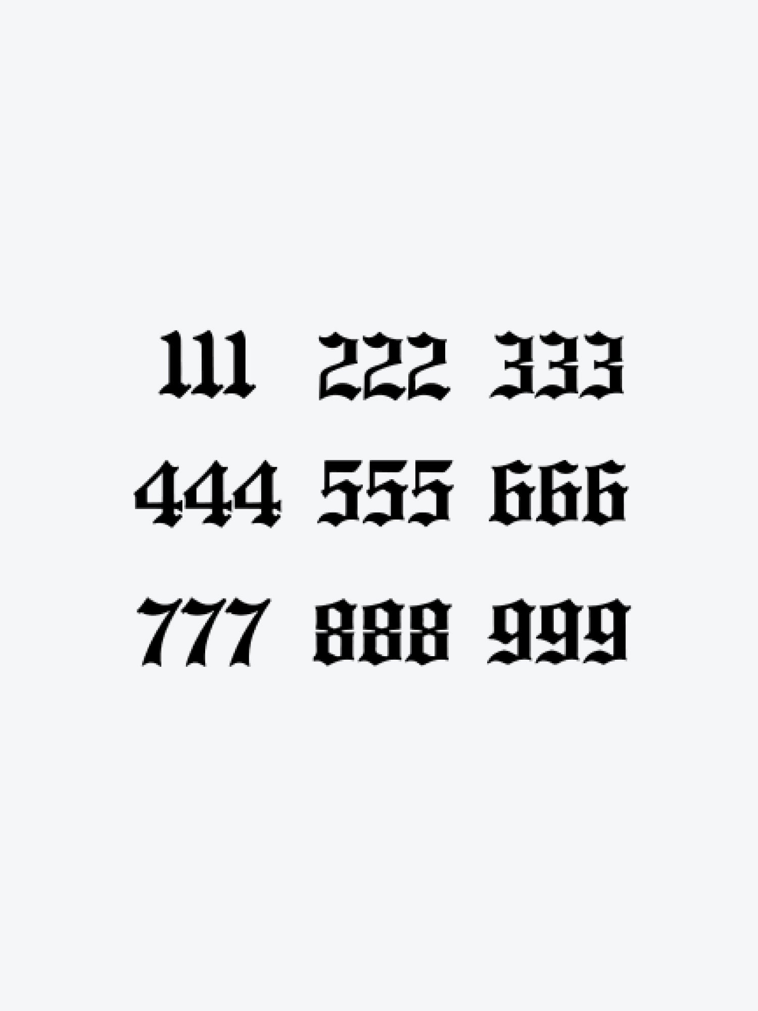 Angel Number Modern temporary tattoo