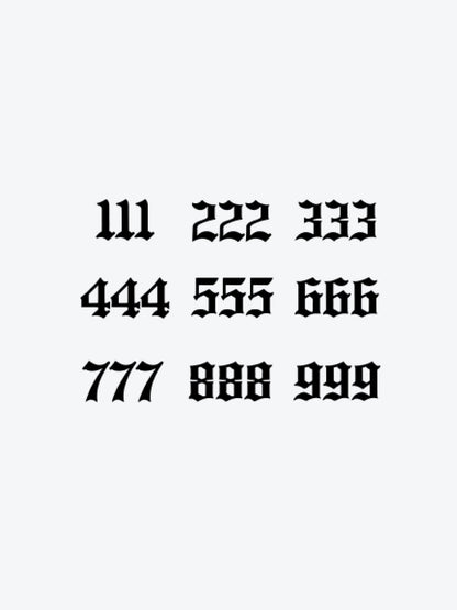 Angel Number Modern temporary tattoo