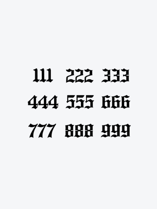 Angel Number Modern temporary tattoo