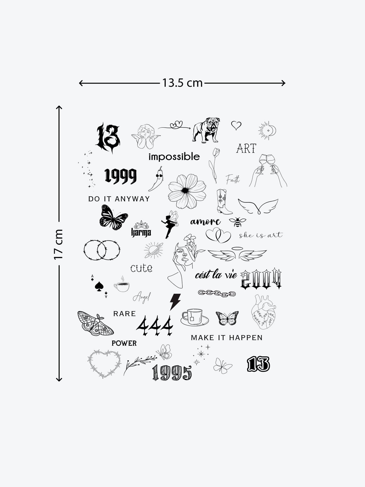 1995 Bundle (52 Tattoos) temporary tattoo