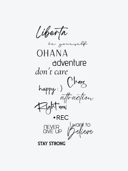 Words Bundle (13 Tattoos) temporary tattoo
