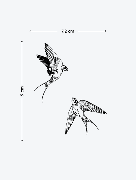 Swallow Birds Couple temporary tattoo