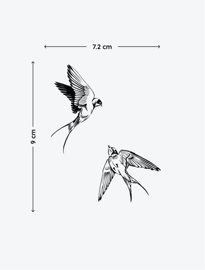 Swallow Birds Couple temporary tattoo