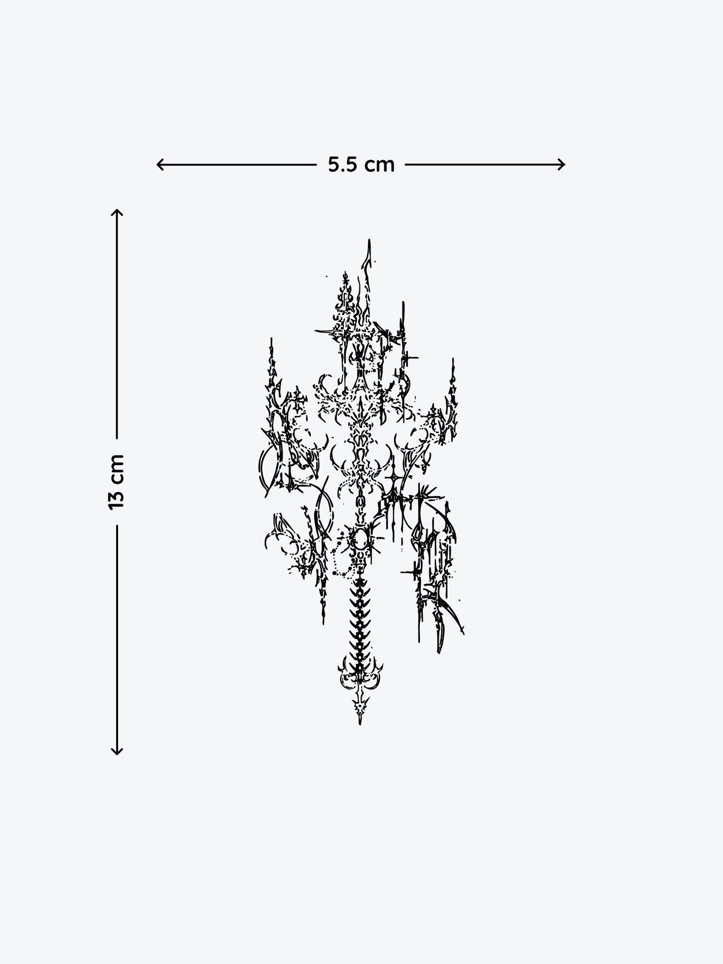 Gothic Bloom temporary tattoo