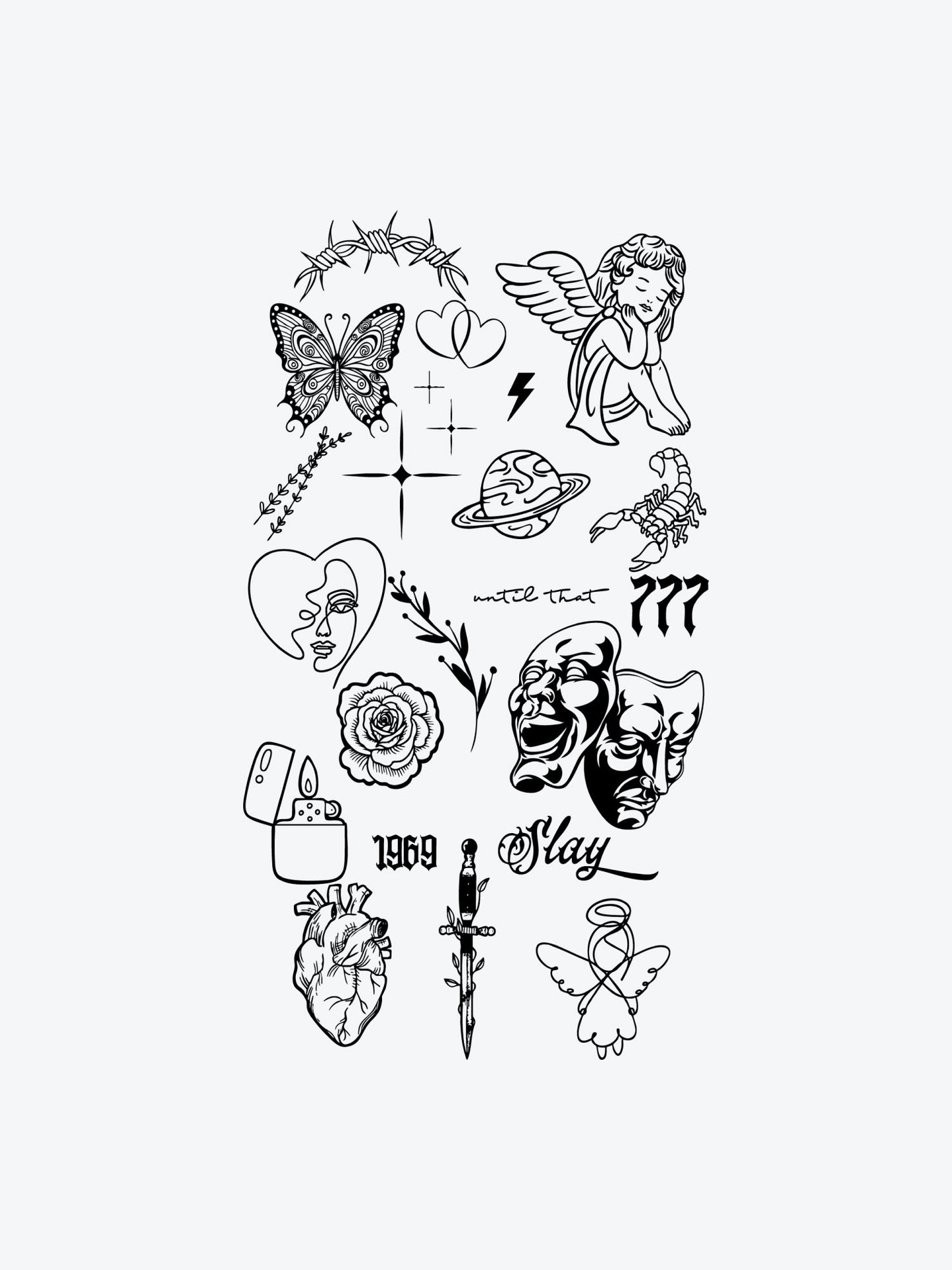Slay Bundle(21 Tattoos) temporary tattoo