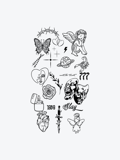 Slay Bundle(21 Tattoos) temporary tattoo