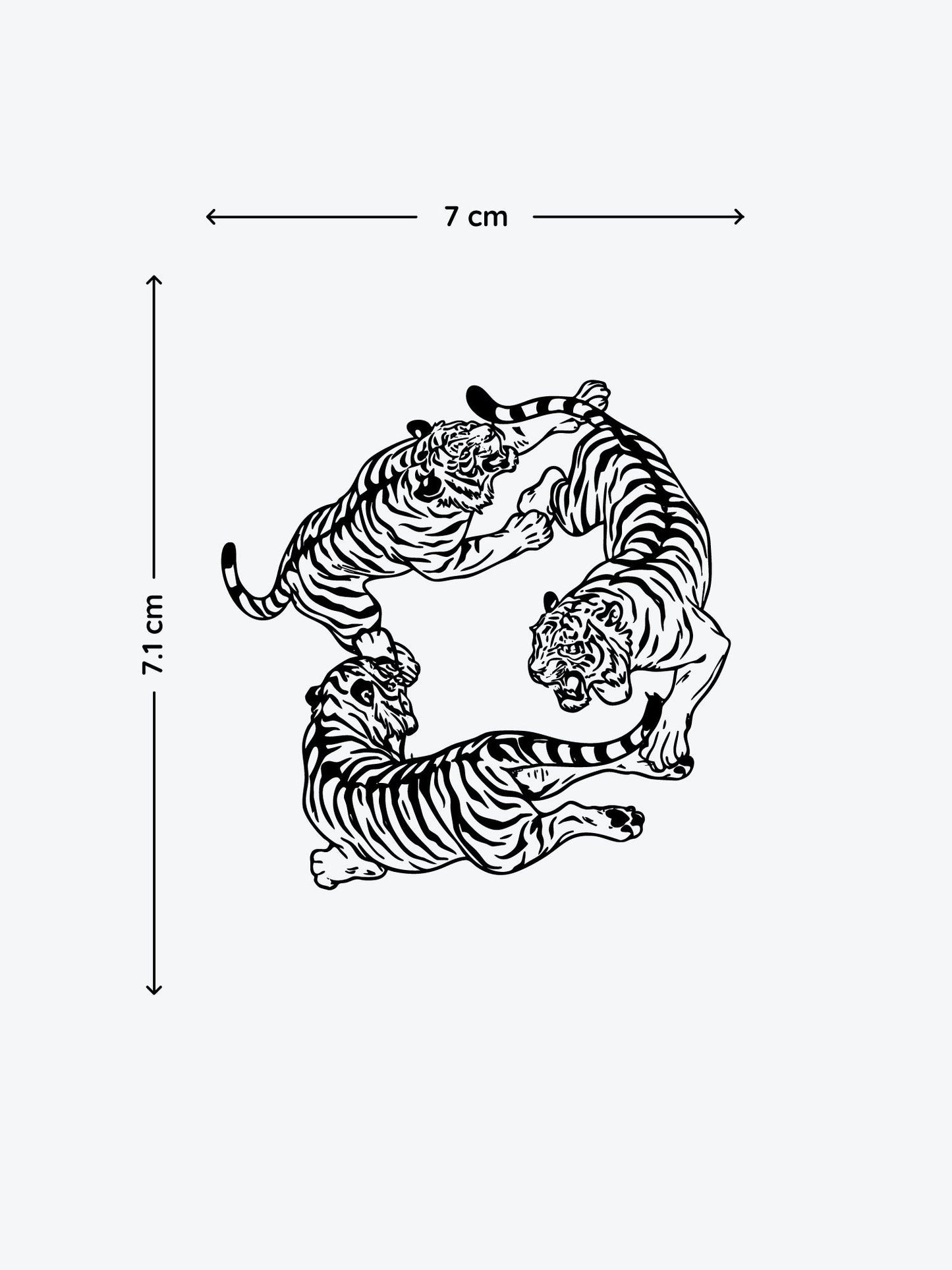 Running Tigers temporary tattoo