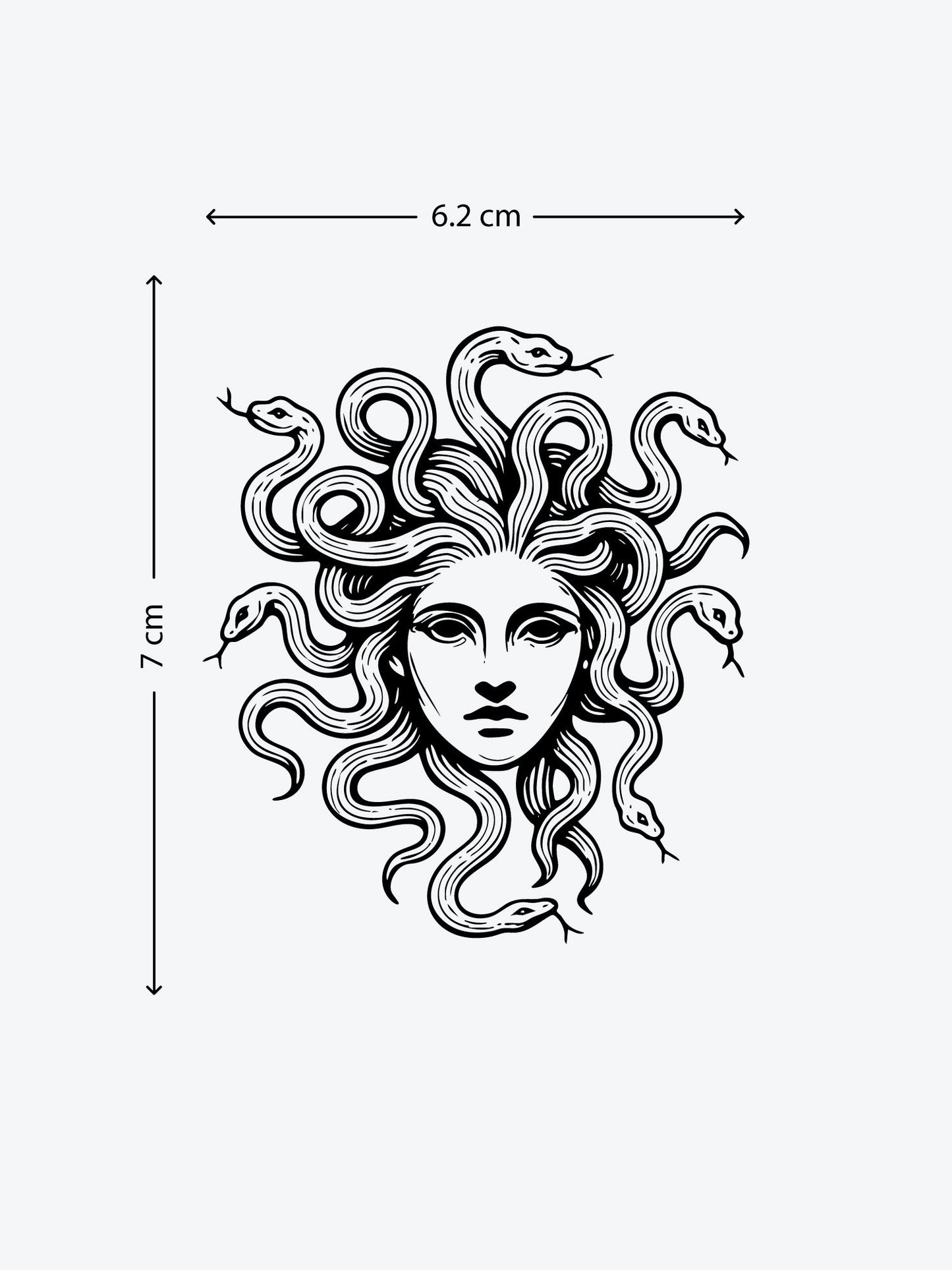 Medusa Linework temporary tattoo