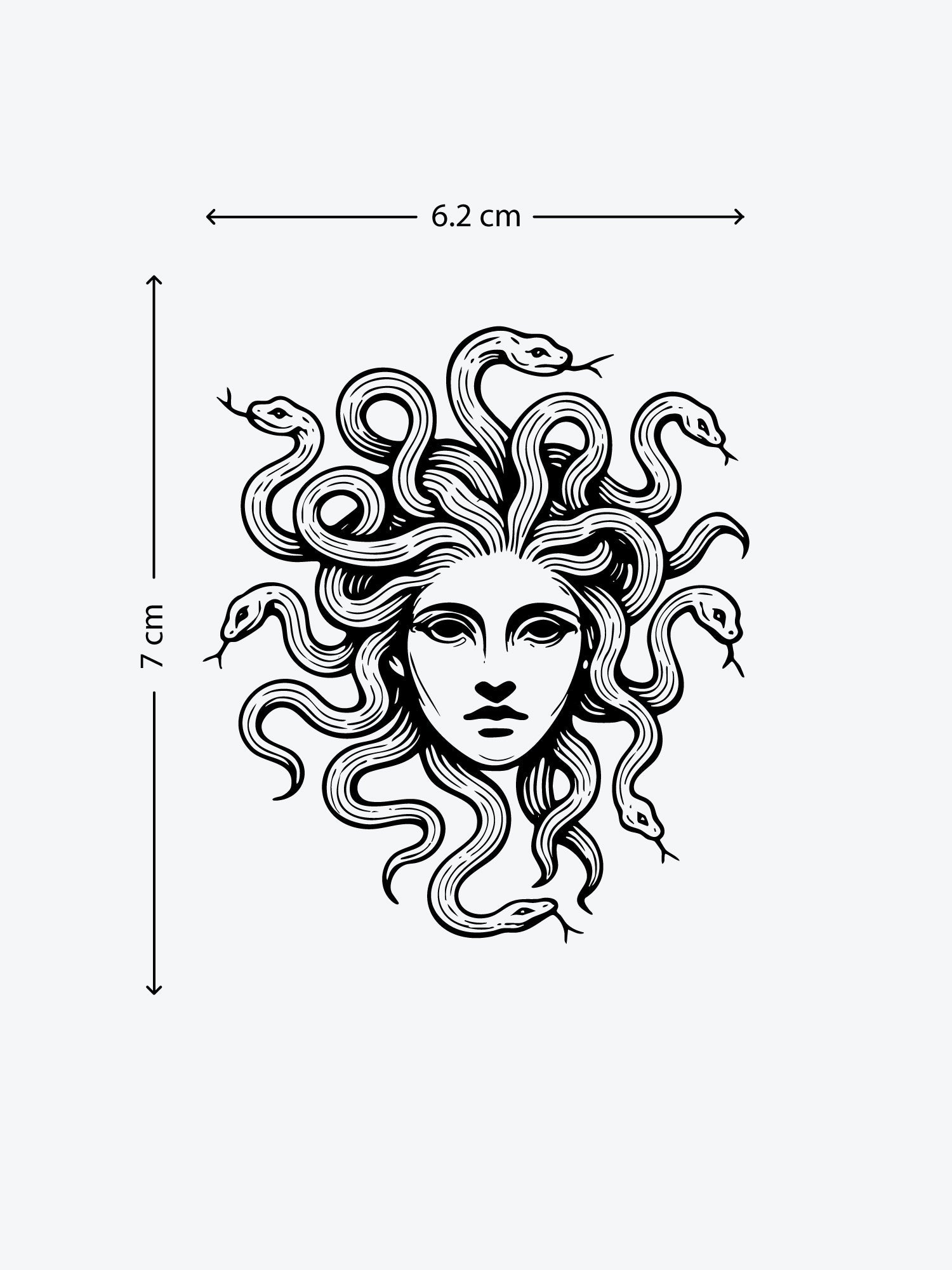Medusa Linework temporary tattoo