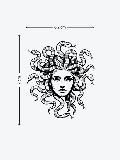 Medusa Linework temporary tattoo