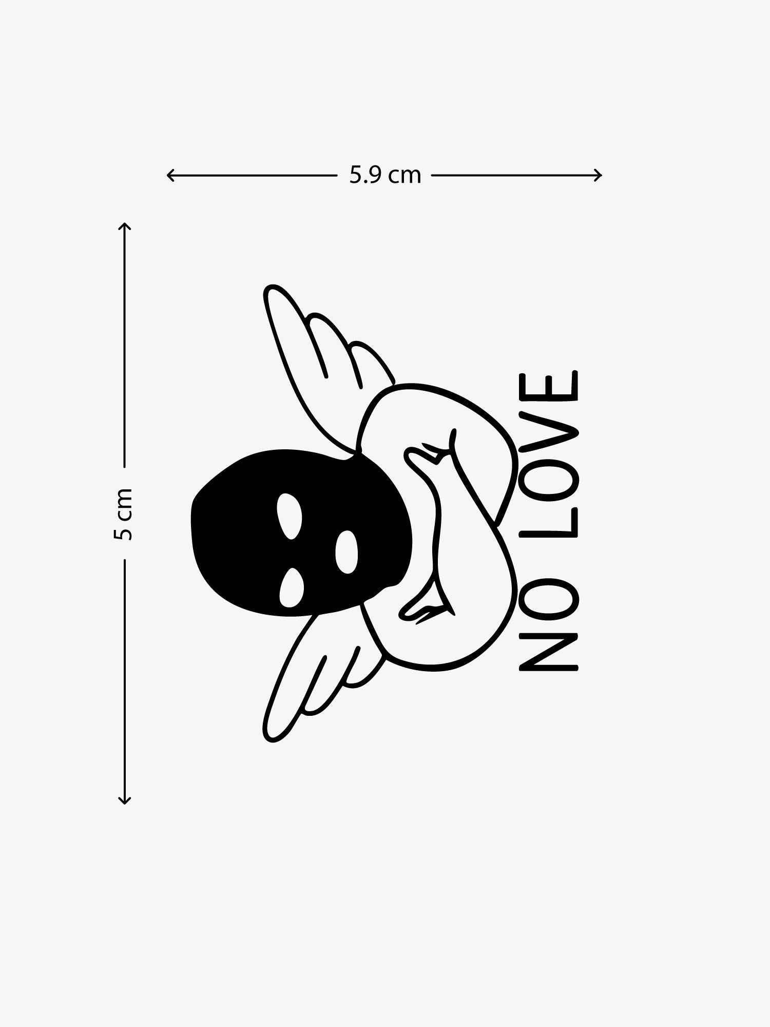 No Love Angel temporary tattoo