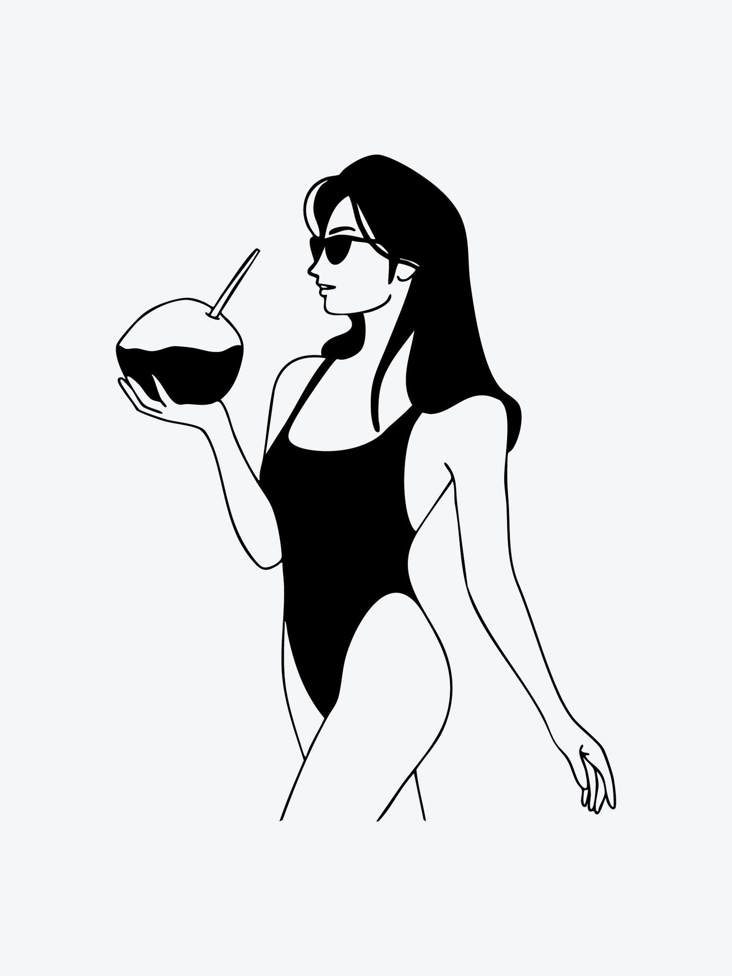 Coconut Girl temporary tattoo