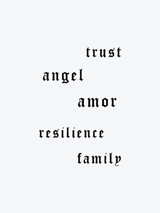 Word Bundle (5 Tattoos) temporary tattoo