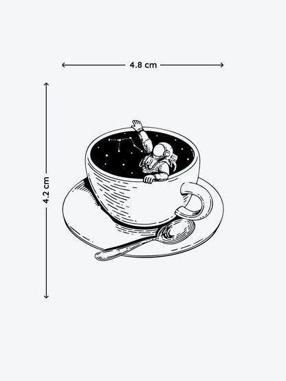 Astronaut Coffee Break temporary tattoo