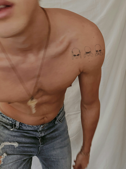 Alien Monkeys temporary tattoo