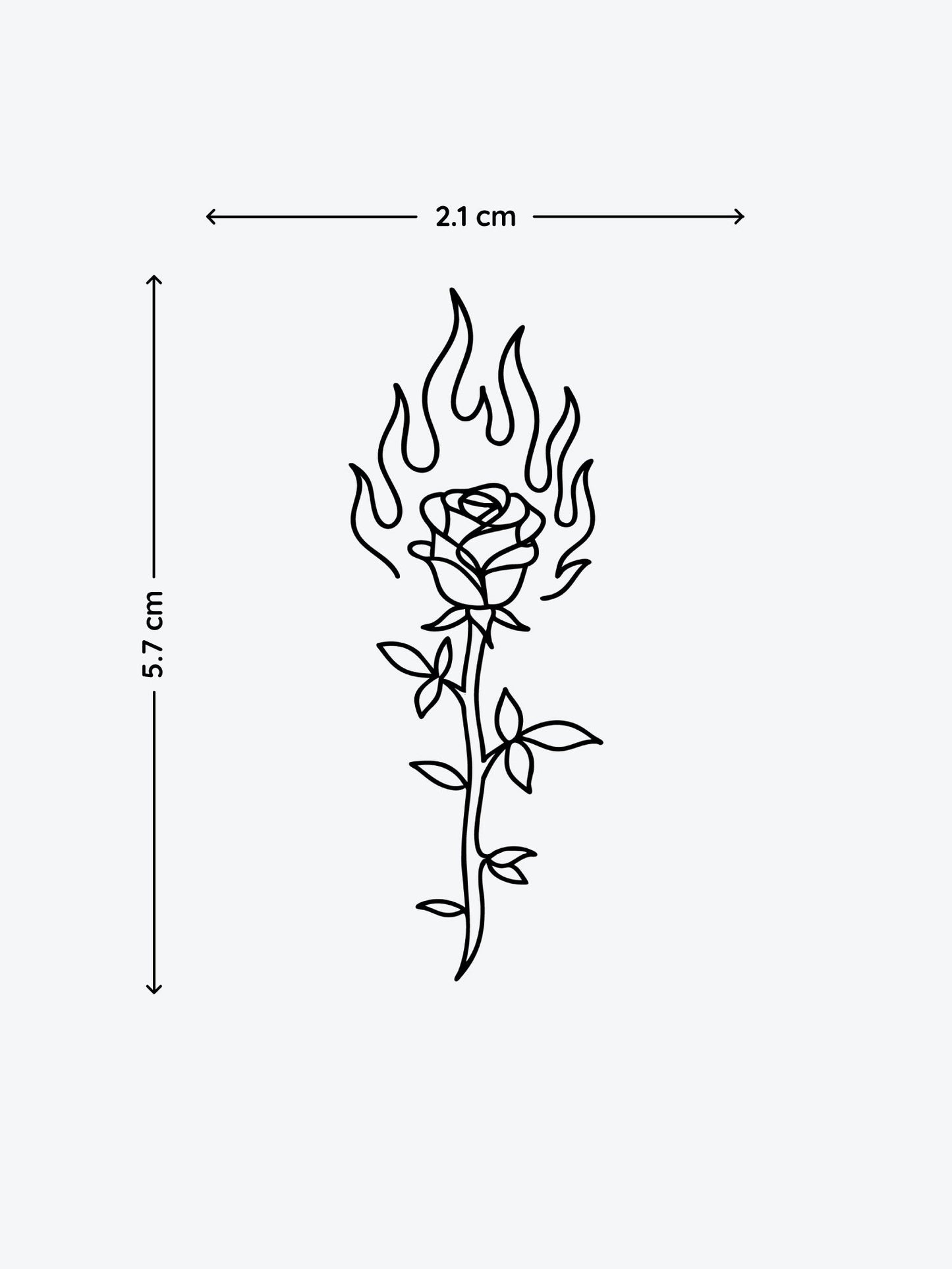 Burning Rose temporary tattoo