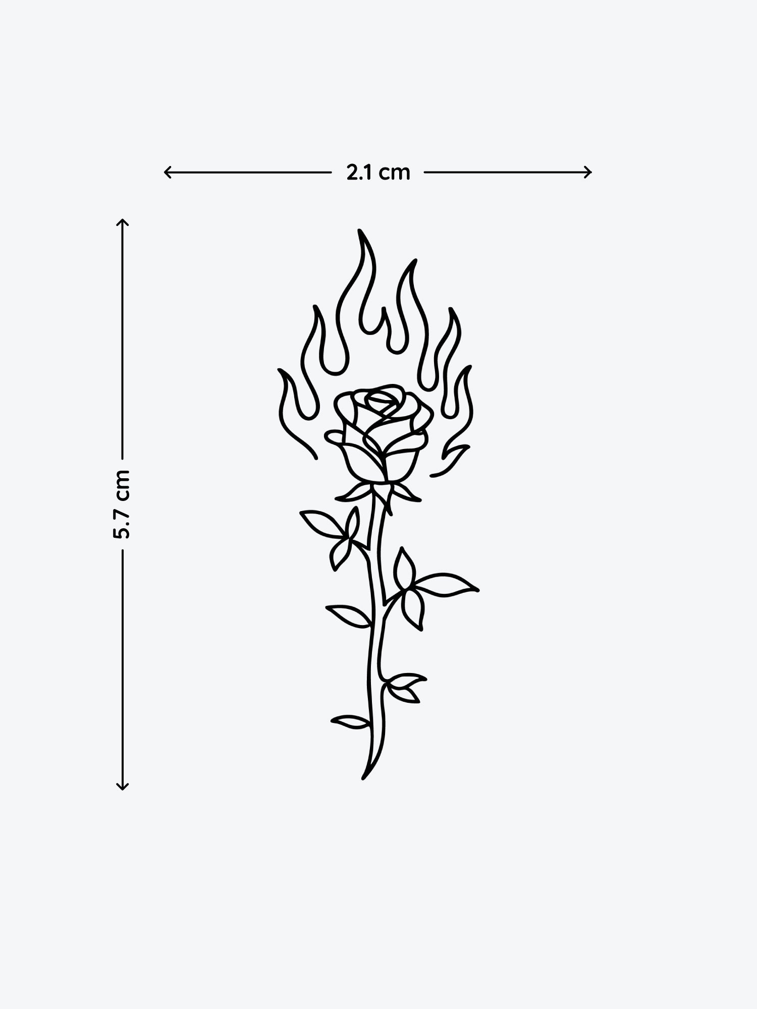 Burning Rose temporary tattoo