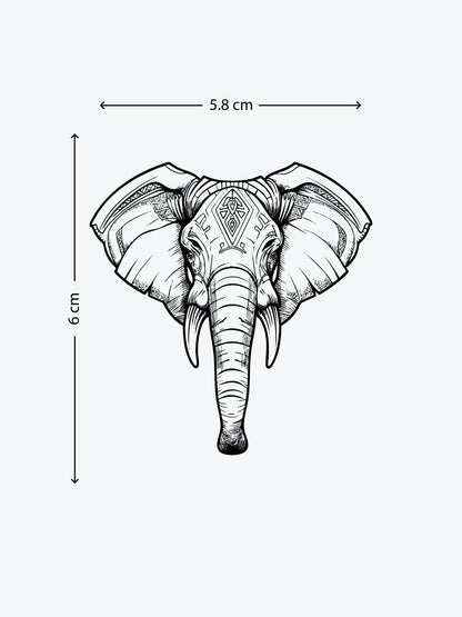 Elephant Linework temporary tattoo