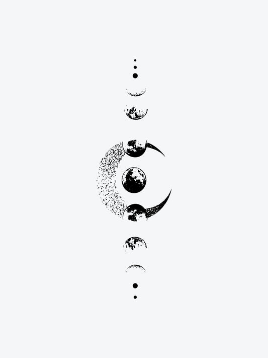 Moon in a Moon temporary tattoo