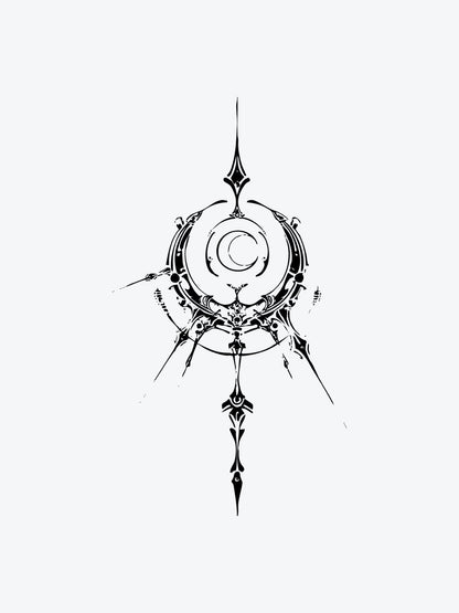 Moon Asemic temporary tattoo