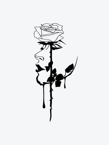 Licking Rose temporary tattoo