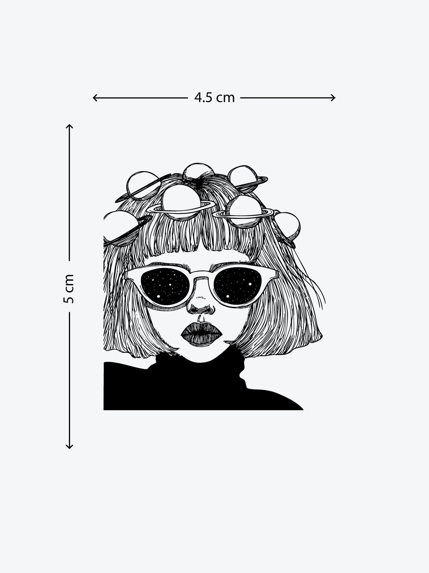 Space Girl temporary tattoo