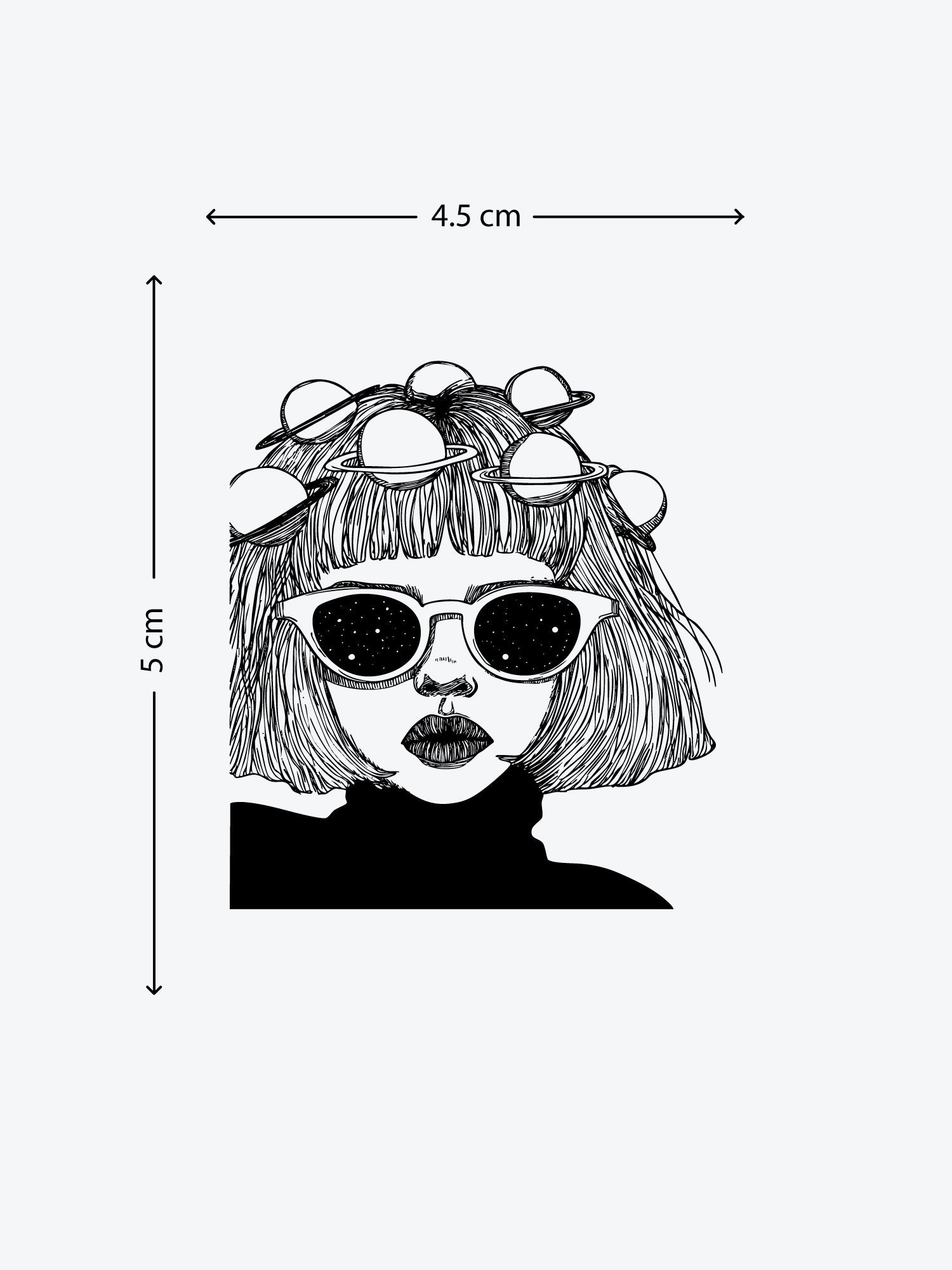Space Girl temporary tattoo