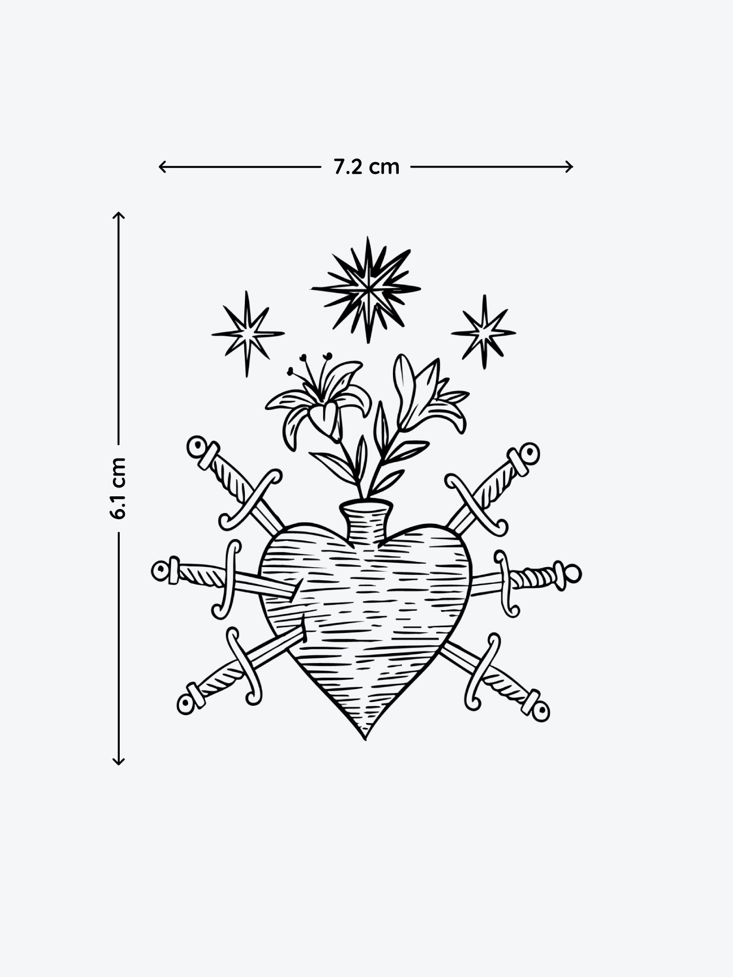 Hurted Heart temporary tattoo