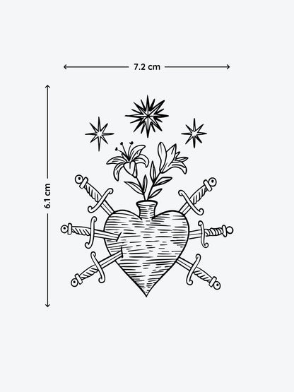 Hurted Heart temporary tattoo