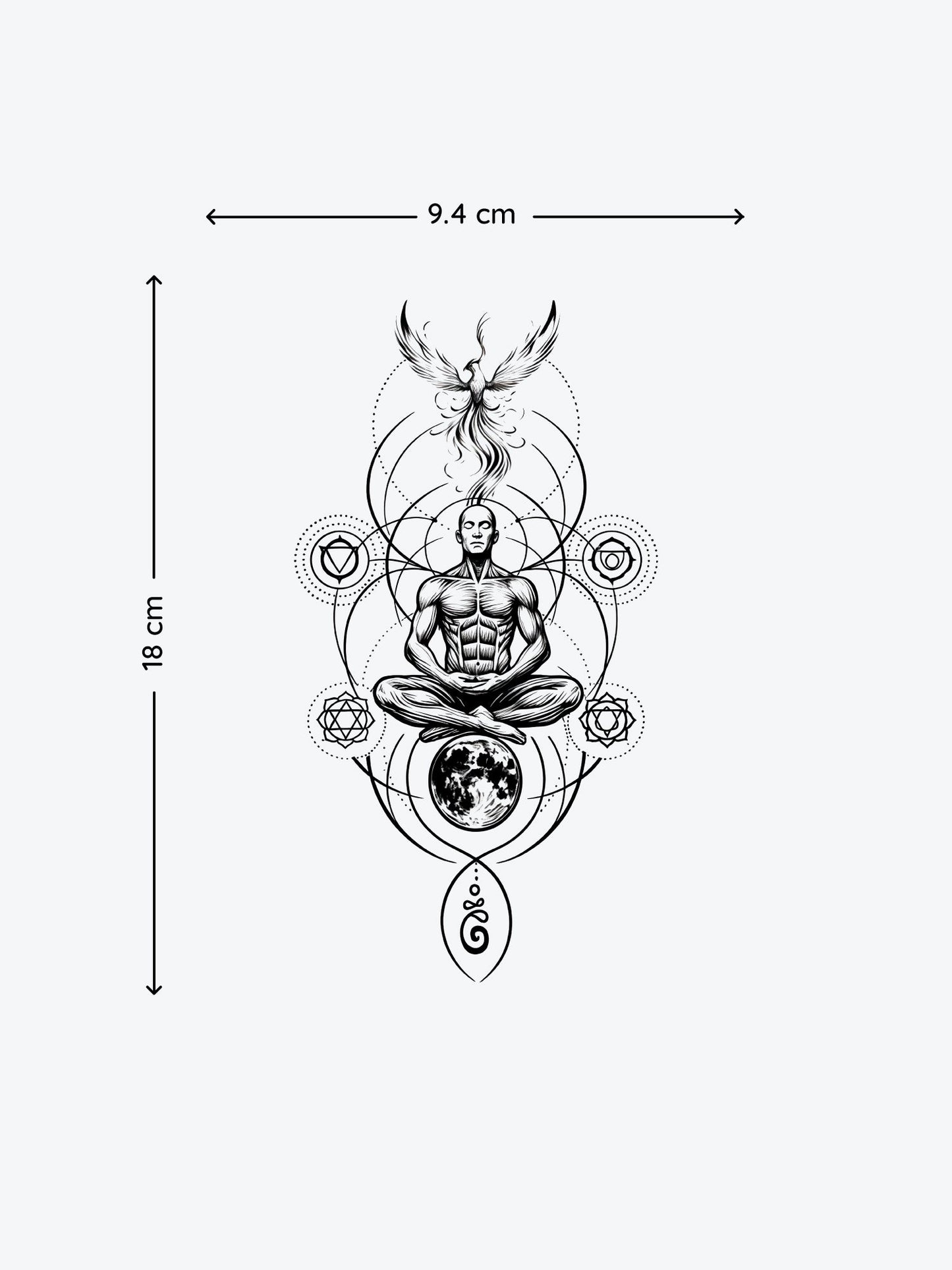 Meditation temporary tattoo