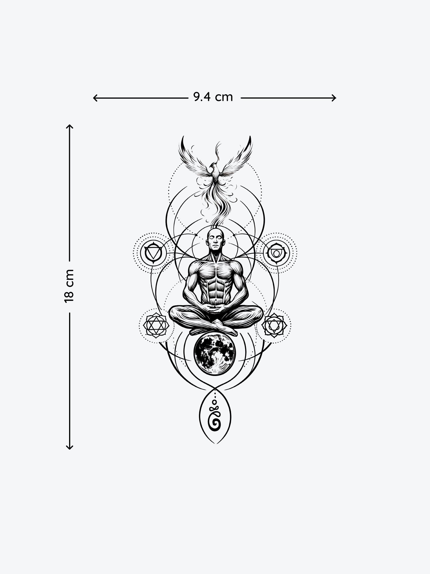 Meditation temporary tattoo