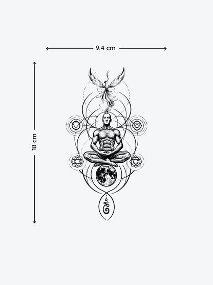 Meditation temporary tattoo