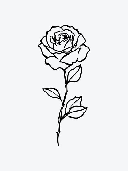 Clean Rose temporary tattoo