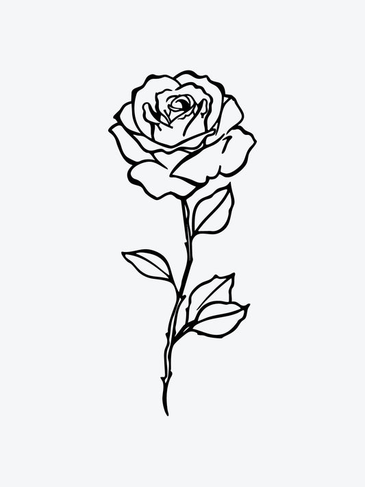 Clean Rose temporary tattoo