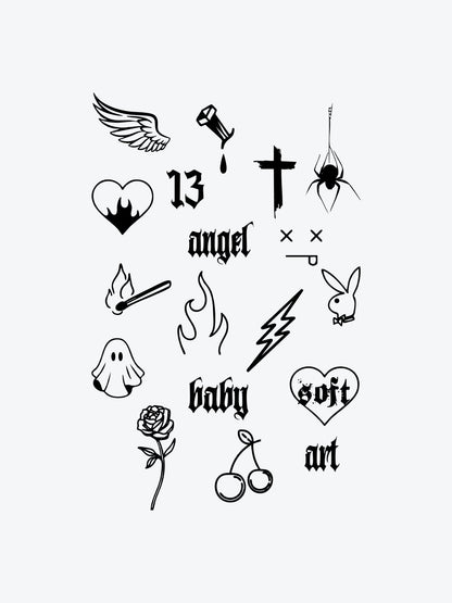 Modern Shit Bundle(18 Tattoos) temporary tattoo