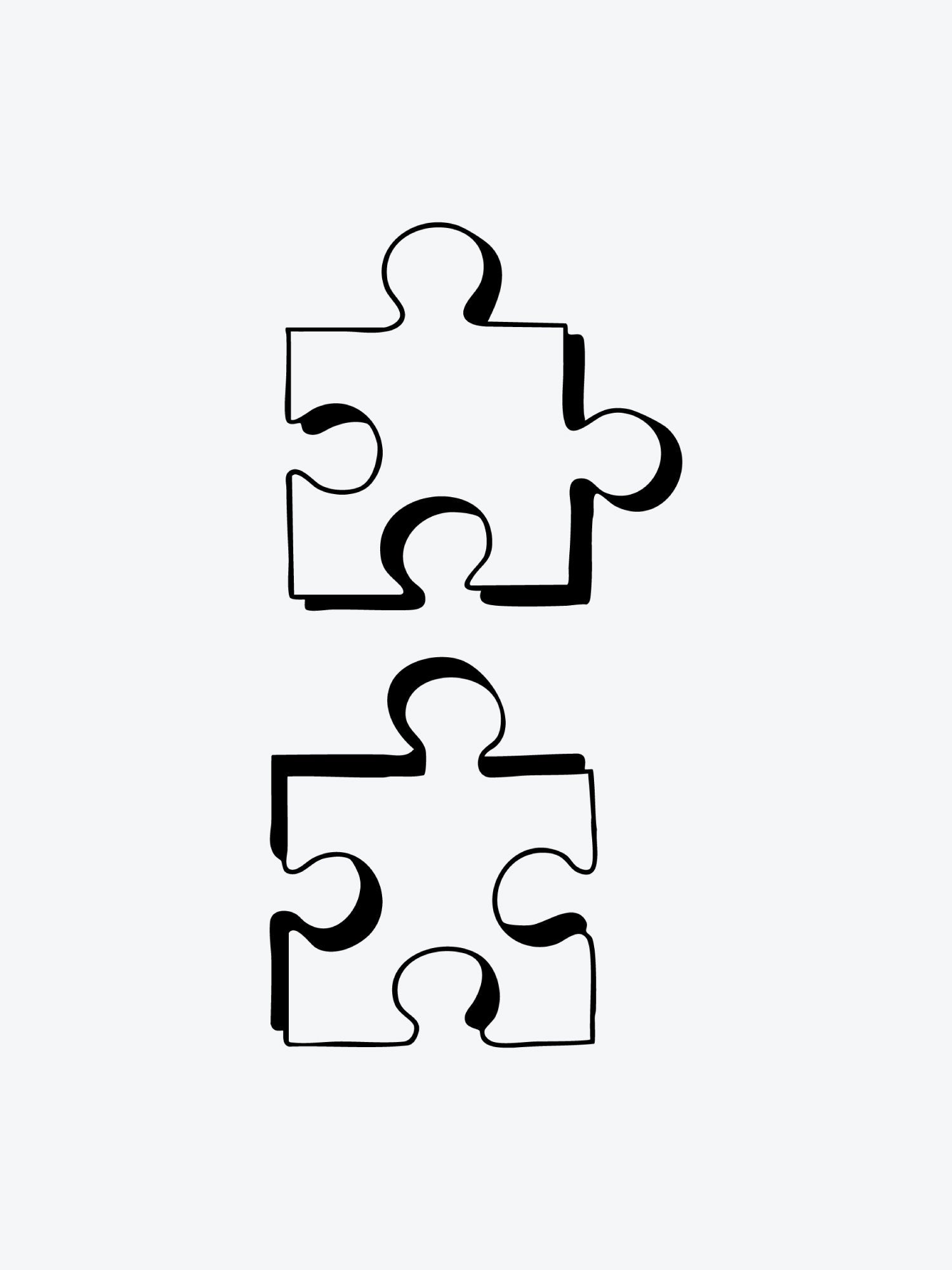 Puzzle Couple temporary tattoo