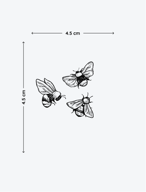 Three Bees temporary tattoo