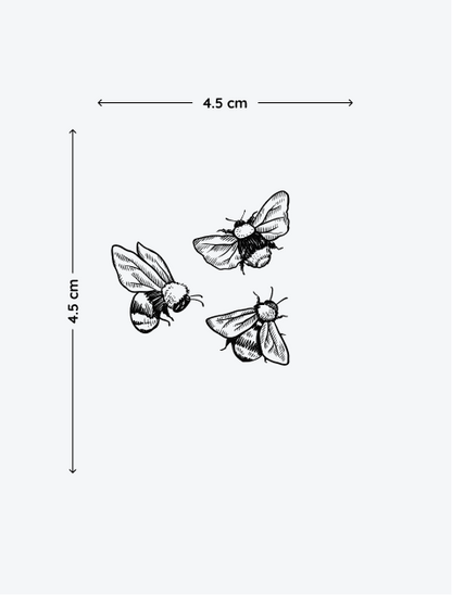 Three Bees temporary tattoo