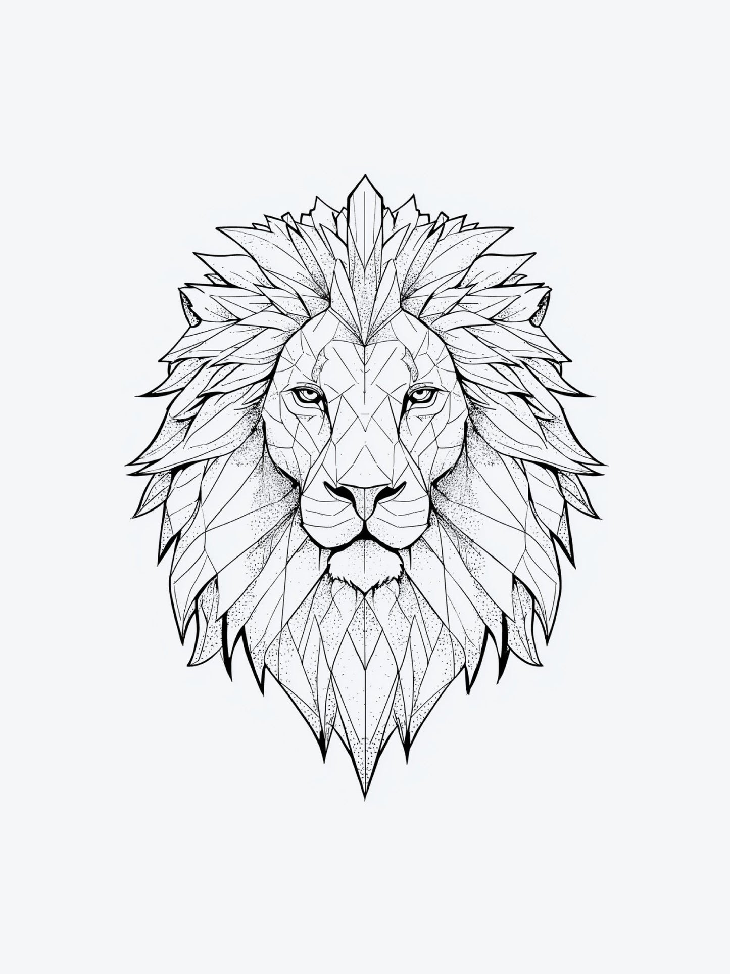 Geometric Lion temporary tattoo