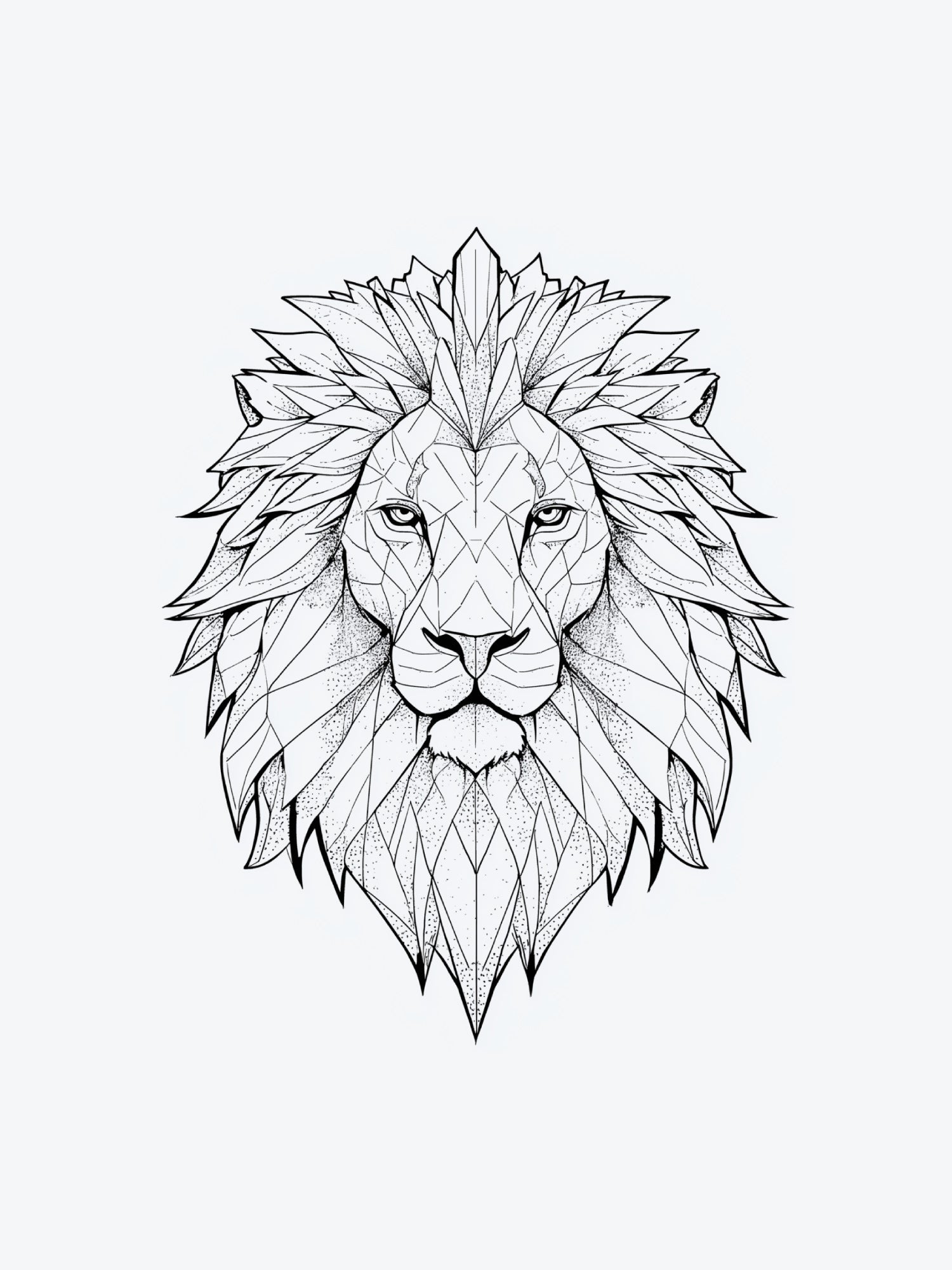 Geometric Lion temporary tattoo